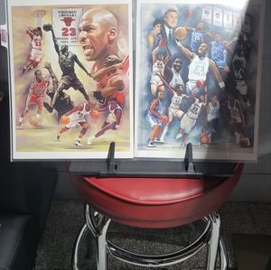 Two Jordan Chicago & Nort Carolina eras collage Art.